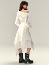 asymmetric buckle design shirt mx0102 