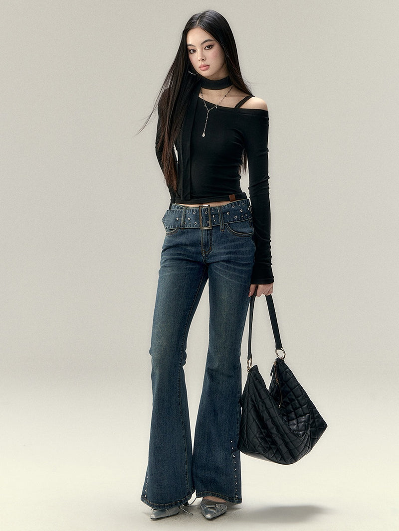 one shoulder strap korean tops mx0106 