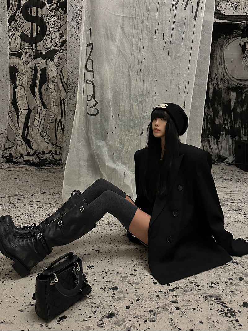 classic black silhouette jacket mx0073 