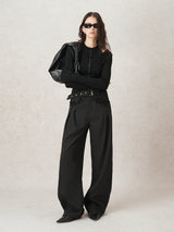 waist buckle design slacks mx0095 