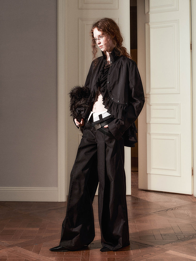 waist contrast wide pants mx0068 