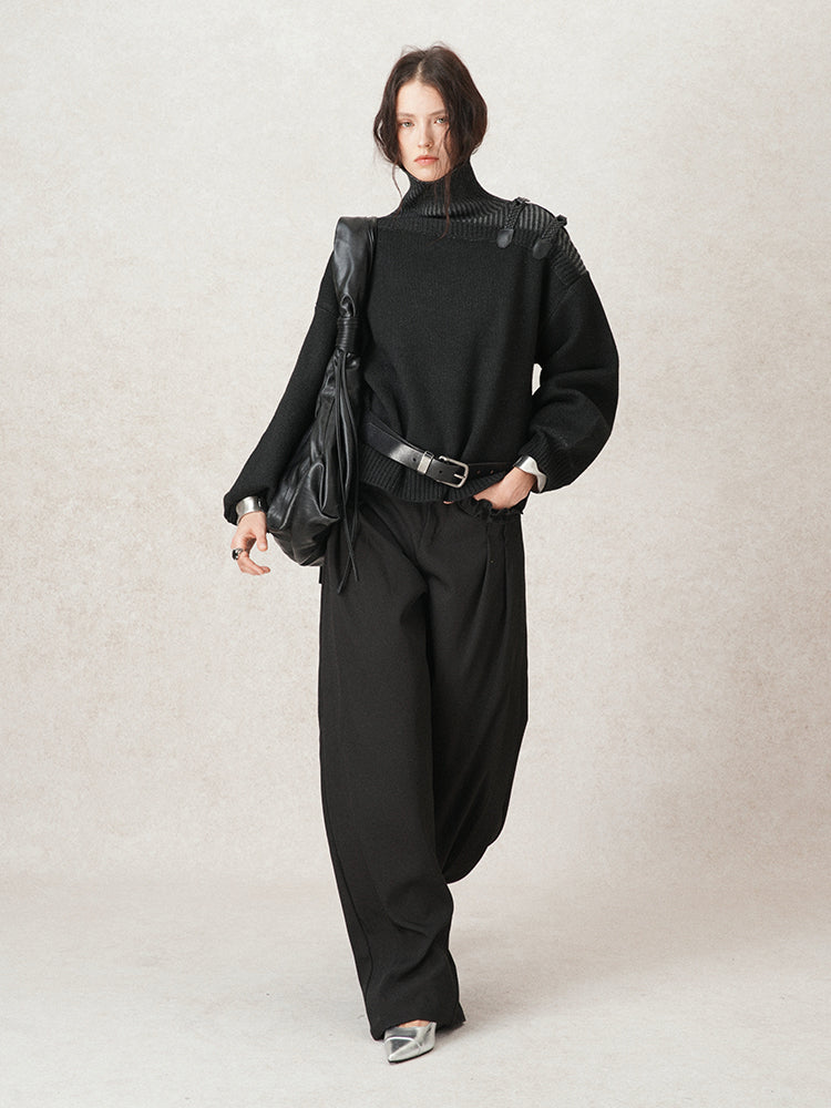 waist buckle design slacks mx0095 