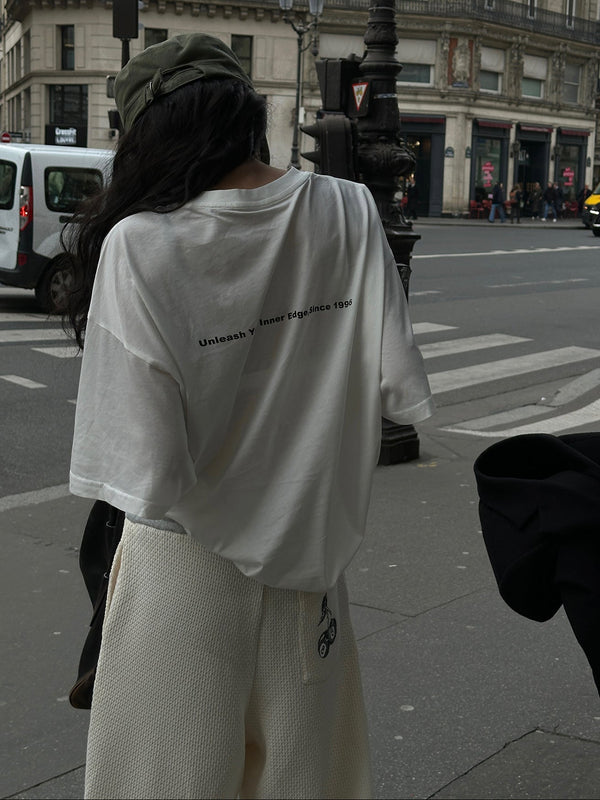 Loose logo simple T-shirt mx0130