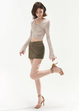 Cross design flare sleeve tops mx0134