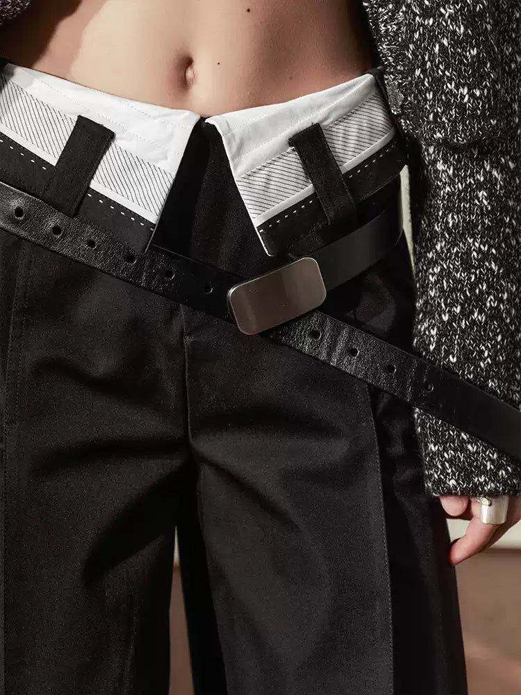 waist contrast wide pants mx0068 