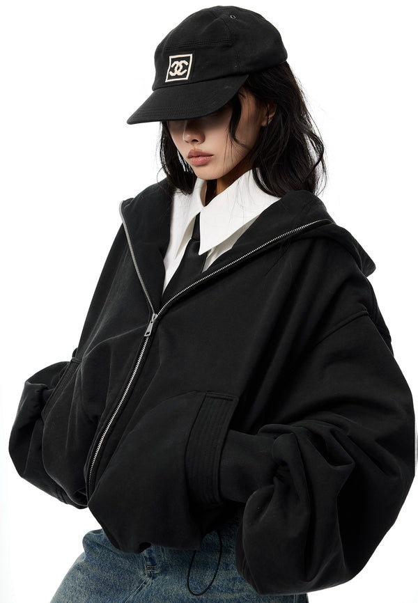 draped silhouette zip-up tops mx0090 