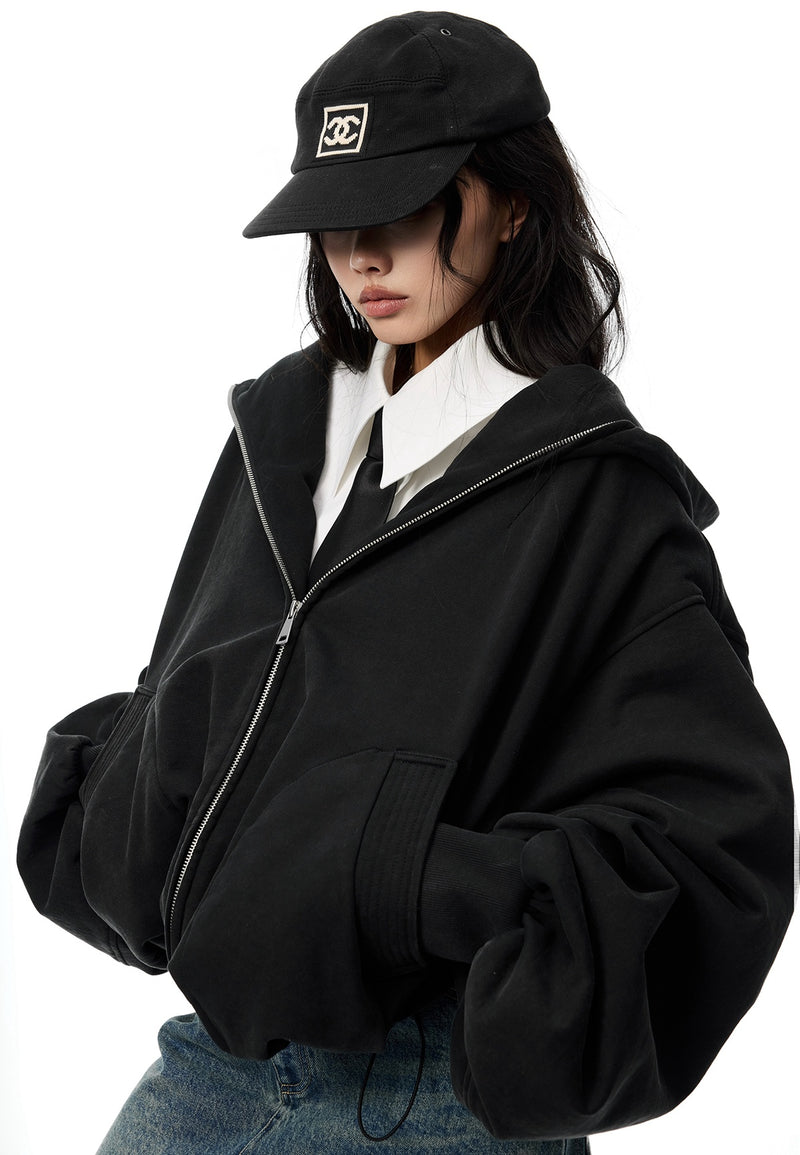 draped silhouette zip-up tops mx0090 
