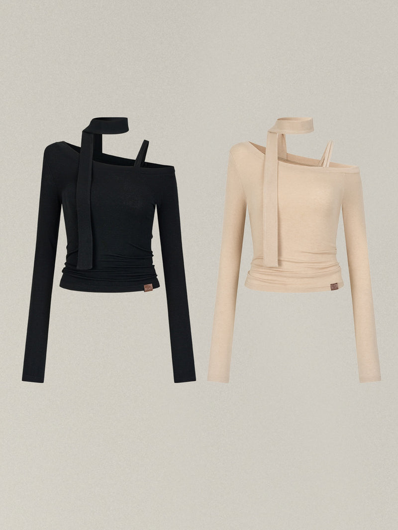 one shoulder strap korean tops mx0106 