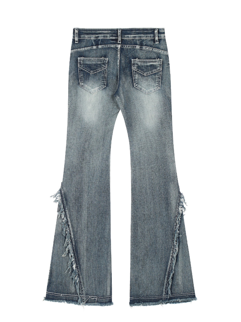 low rise distressed washed denim pants mx0121 