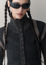 high neck stylish cardigan mx0067 