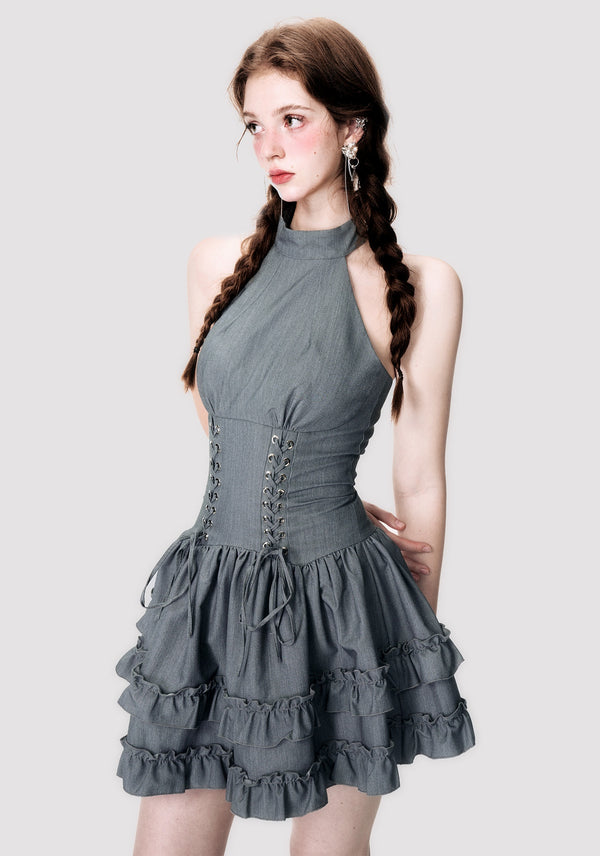 lace-up corset one-piece mx0132