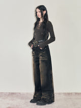 heavy duty washed denim pants mx0082 