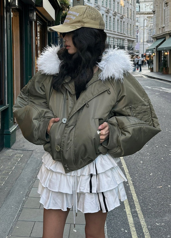 vintage fur short jacket mx0035