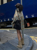 loose check vintage shirt mx0122 