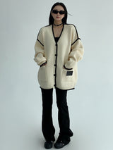 bicolor loose cardigan mx0065 