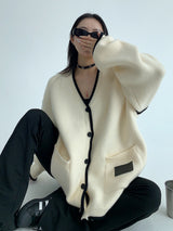 bicolor loose cardigan mx0065 