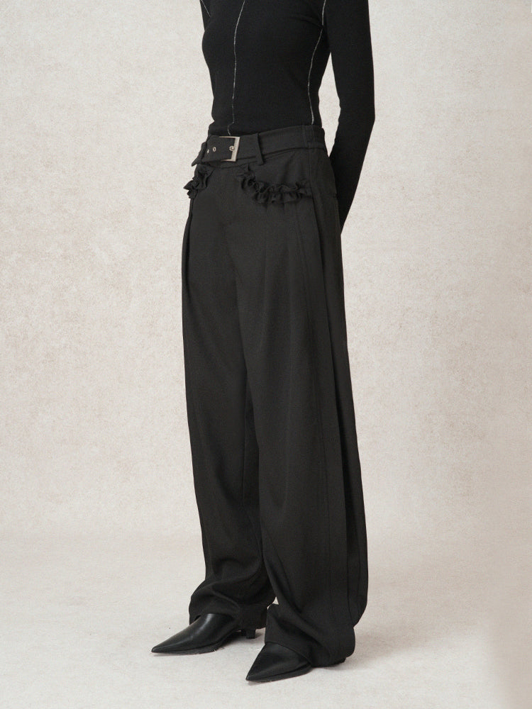 waist buckle design slacks mx0095 