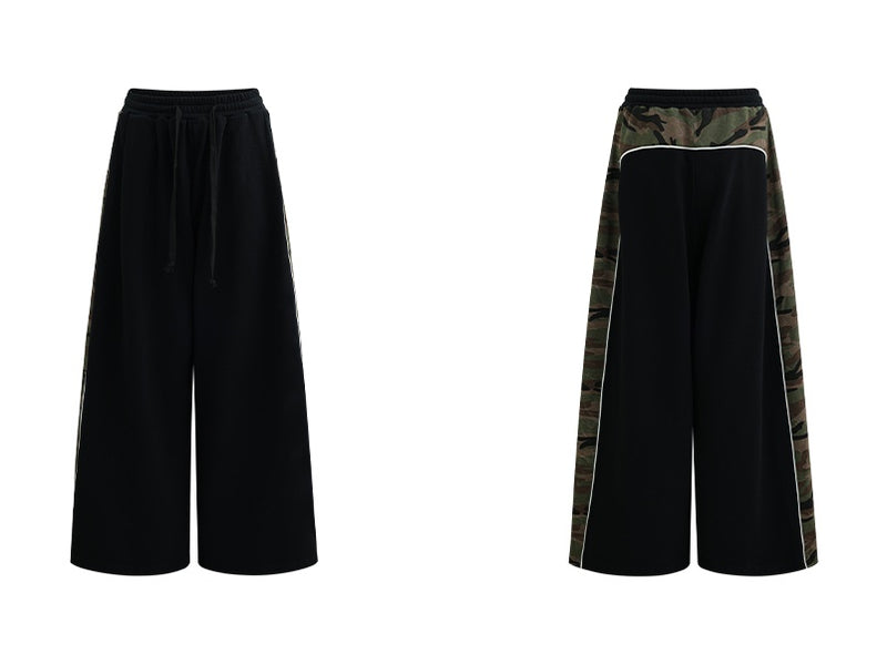 camouflage bicolor wide street pants mx0084 