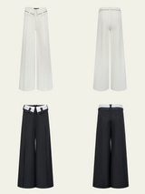 waist contrast wide pants mx0068 