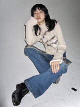 painted asymmetric knit tops mx0069