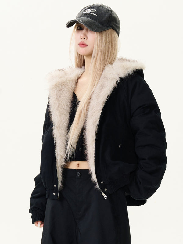luxury bicolor fur jacket mx0086 