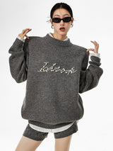pearl logo high neck knit mx0070 