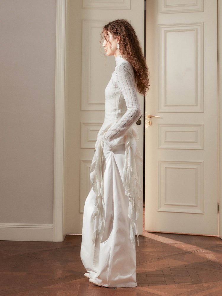 waist contrast wide pants mx0068 