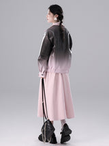 black pink gradient leather jacket mx0111