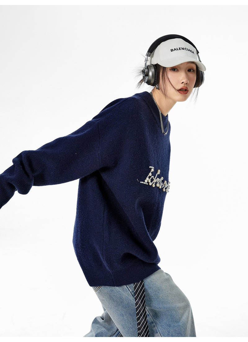 pearl logo high neck knit mx0070 
