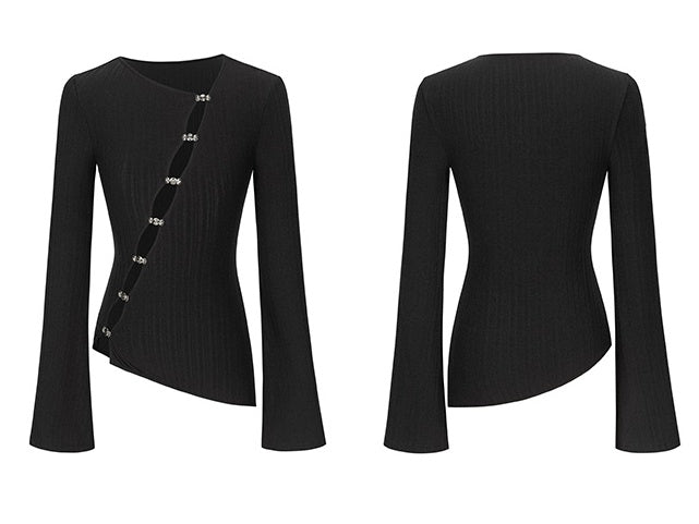 buckle design lady tops mx0098 