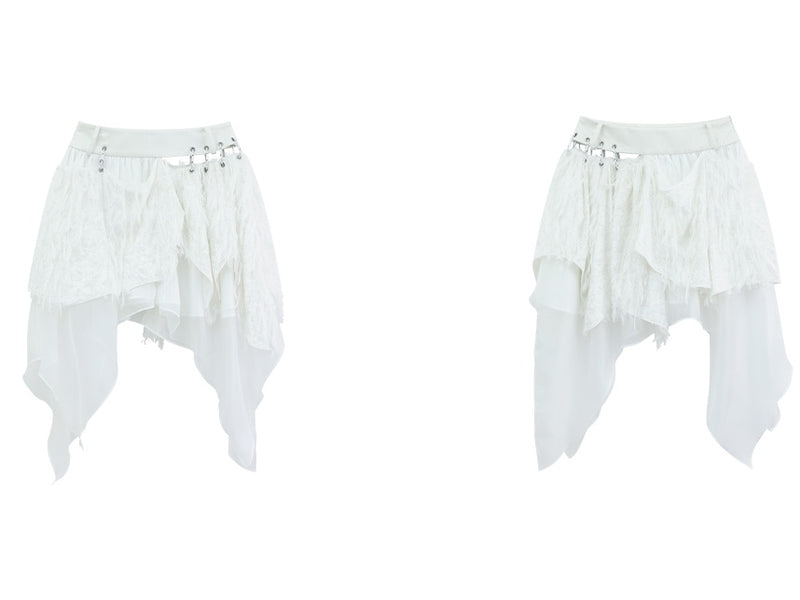 asymmetrical metal design skirt mx0128