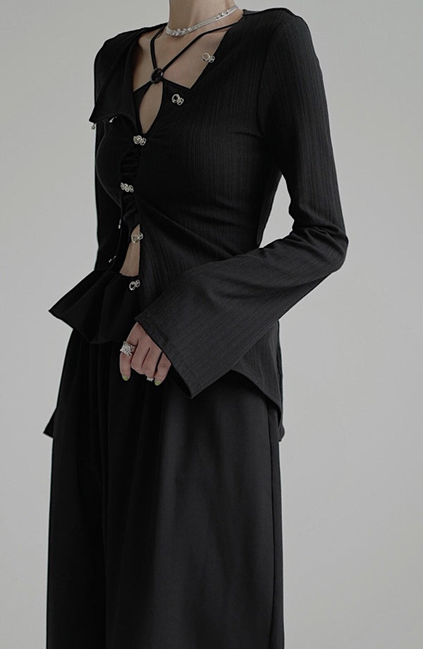 buckle design lady tops mx0098 