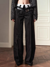 waist contrast wide pants mx0068 