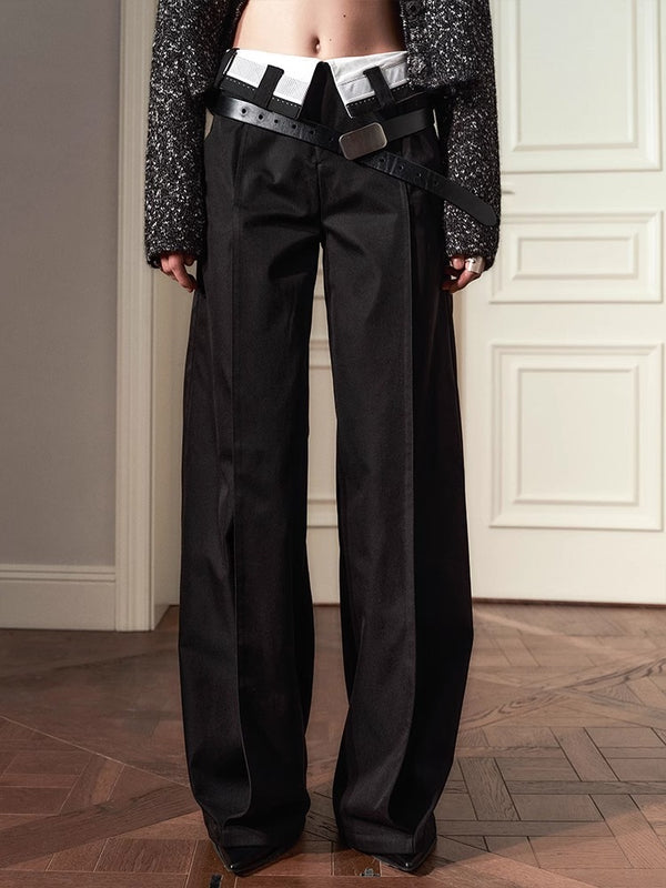 waist contrast wide pants mx0068 