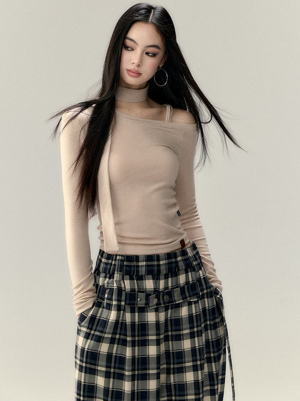 one shoulder strap korean tops mx0106 