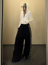camouflage bicolor wide street pants mx0084 