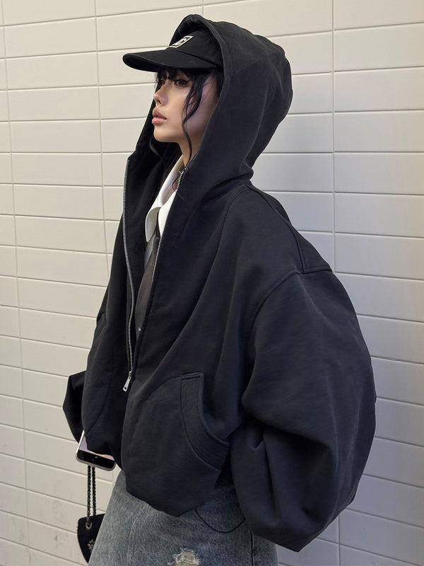 draped silhouette zip-up tops mx0090 