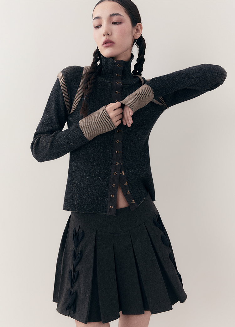 high neck stylish cardigan mx0067 
