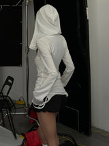 distressed design hooded cut and sew mx0094 