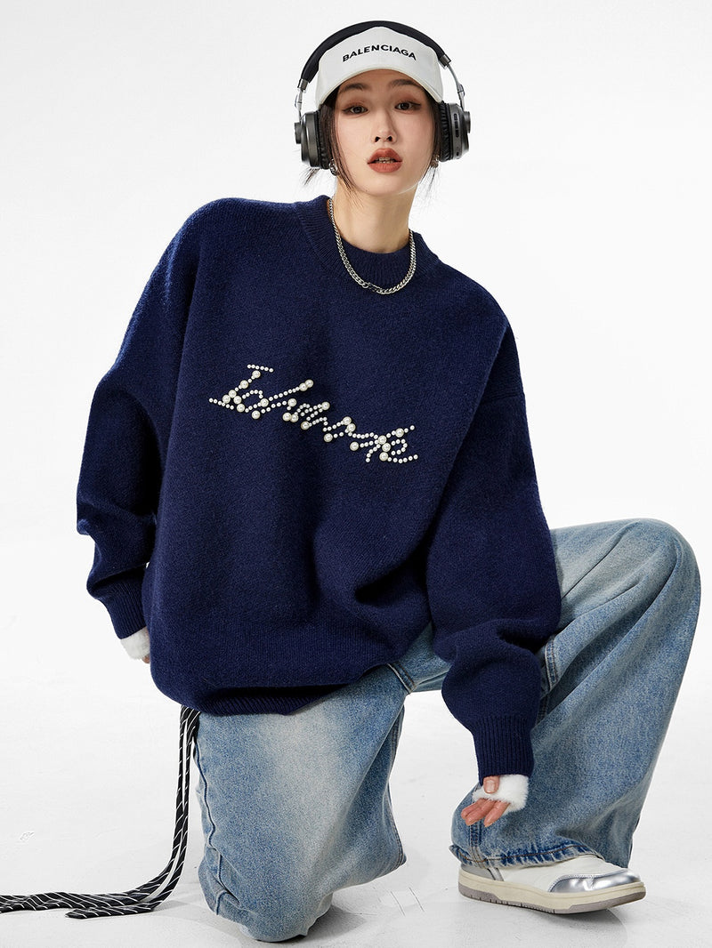 pearl logo high neck knit mx0070 