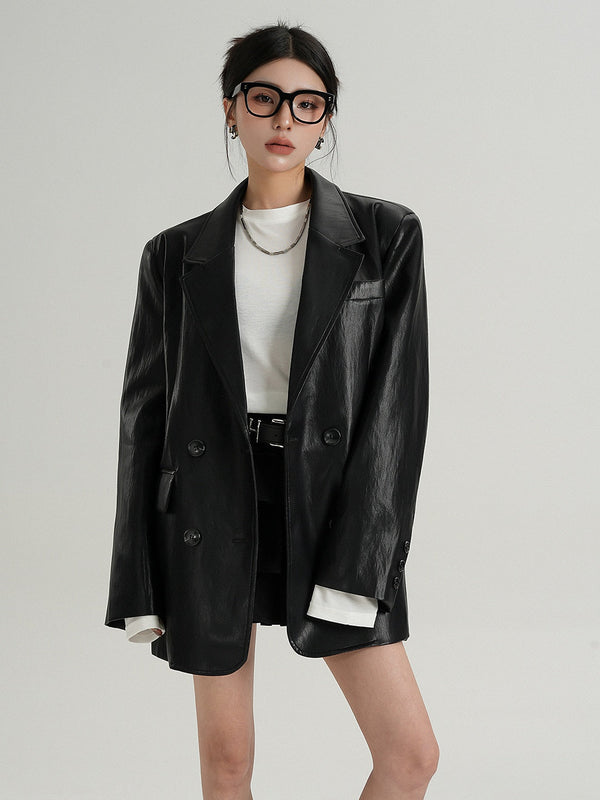 loose leather jacket mx0115 