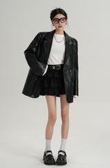 loose leather jacket mx0115 