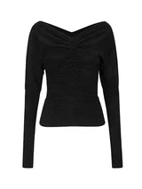 off-shoulder ribbon korean tops mx0079 