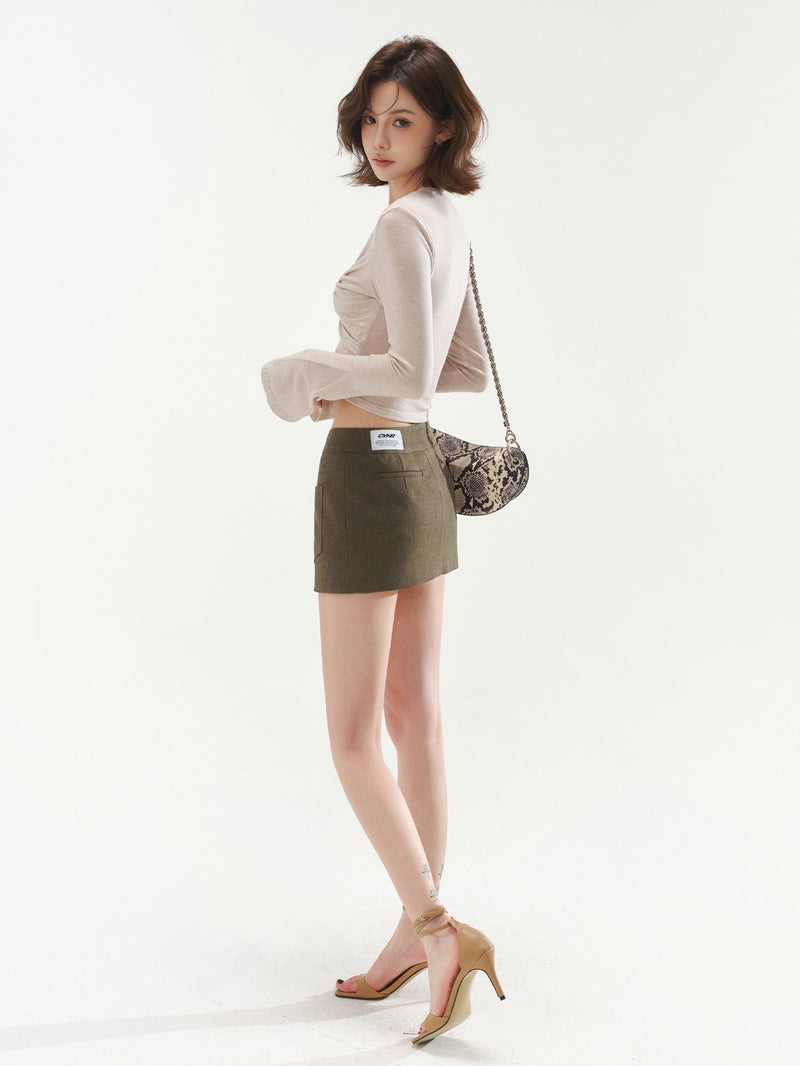 Cross design flare sleeve tops mx0134