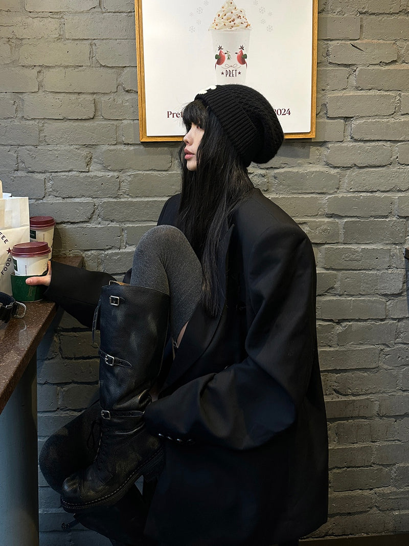 classic black silhouette jacket mx0073 