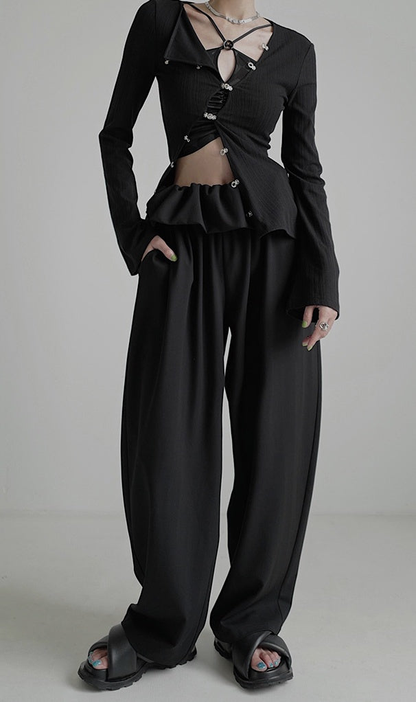buckle design lady tops mx0098 
