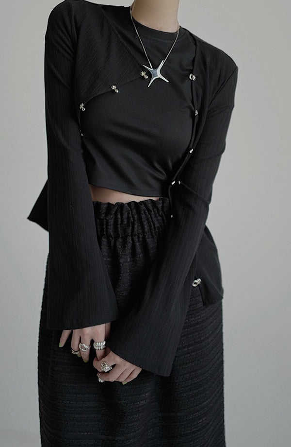 buckle design lady tops mx0098 