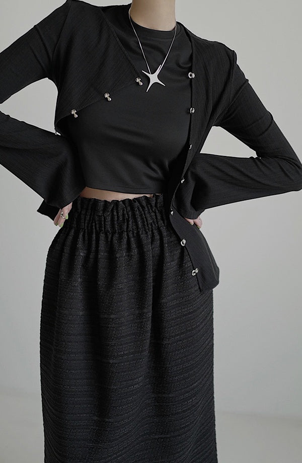 buckle design lady tops mx0098 