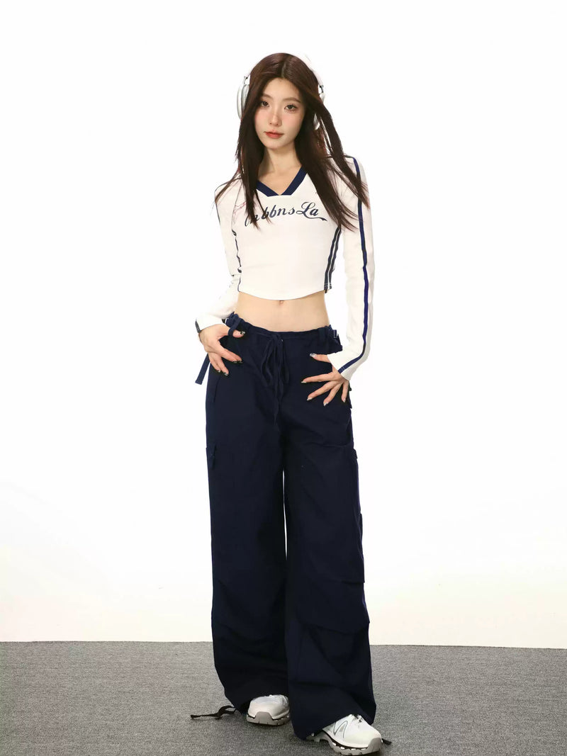 sporty V-neck short tops mx0021 