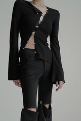 buckle design lady tops mx0098 